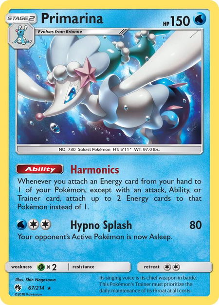 Primarina - SM - Lost Thunder Pokémon trading card