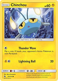 Chinchou - SM - Lost Thunder (SM8) #73/214 - Common Pokémon Trading Card