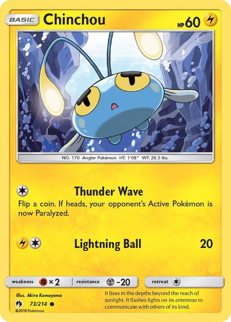 Chinchou - SM - Lost Thunder Pokémon trading card