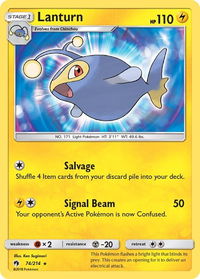 Lanturn - SM - Lost Thunder (SM8) #74/214 - Rare Pokémon Trading Card