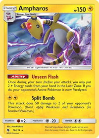 Ampharos - SM - Lost Thunder (SM8) #78/214 - Holo Rare Pokémon Trading Card