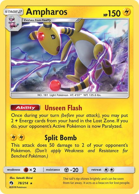 Ampharos - SM - Lost Thunder Pokémon trading card