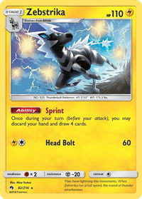 Zebstrika - SM - Lost Thunder (SM8) #82/214 - Rare Pokémon Trading Card