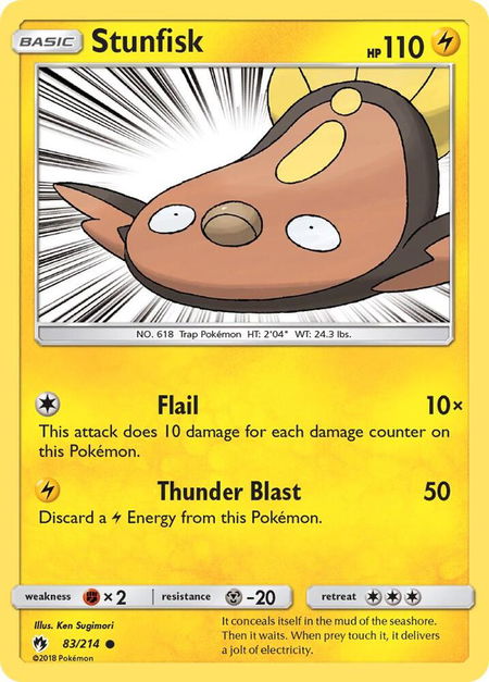Stunfisk - SM - Lost Thunder Pokémon trading card