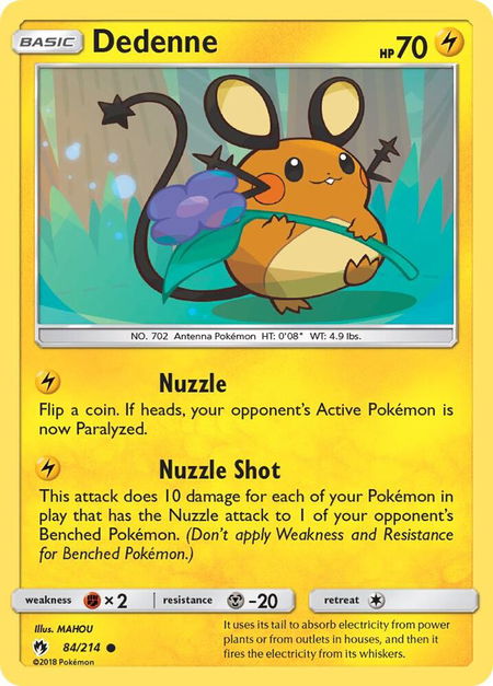 Dedenne (84) - SM - Lost Thunder Pokémon trading card