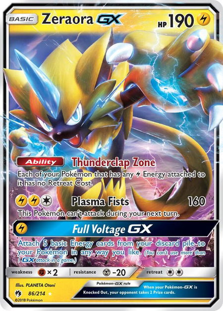Zeraora GX - SM - Lost Thunder Pokémon trading card