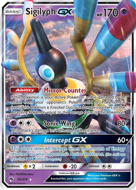 Sigilyph GX - SM - Lost Thunder Pokémon trading card