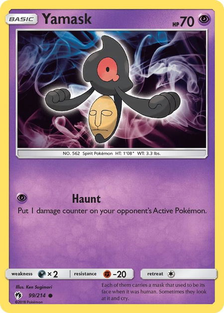Yamask - SM - Lost Thunder Pokémon trading card