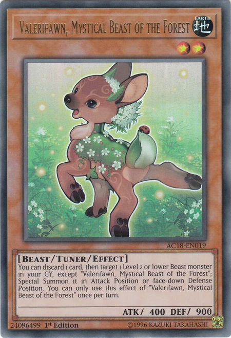 Valerifawn, Mystical Beast of the Forest - Advent Calendar 2018 YuGiOh trading card