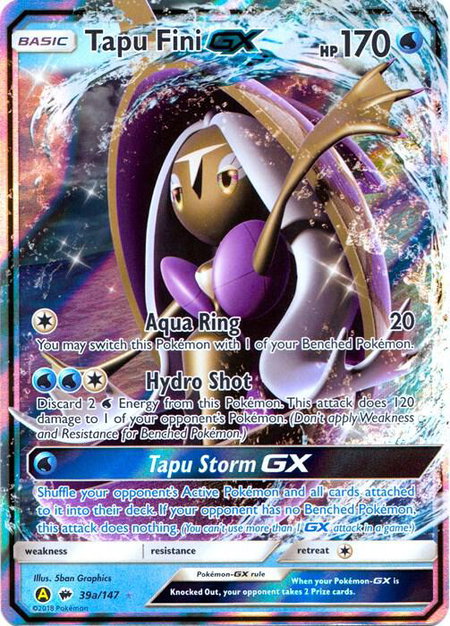 Tapu Fini GX - 39a/147 trading card from Alternate Art Promos Tapu Fini GX - 39a/147 - Alternate Art Promos Pokémon trading card