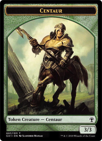 Centaur (007) // Elemental (010) Double-Sided Token trading card from Guilds of Ravnica: Guild Kits Centaur (007) // Elemental (010) Double-Sided Token - Guilds of Ravnica: Guild Kits Magic: The Gathering trading card