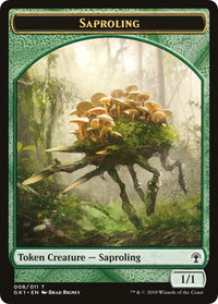 Saproling // Wurm Double-Sided Token - Guilds of Ravnica: Guild Kits (GR1) #9 - Token Magic: The Gathering Trading Card