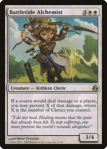Battletide Alchemist trading card from Morningtide Battletide Alchemist - Morningtide Magic: The Gathering trading card