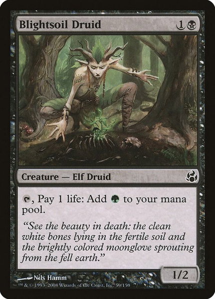 Blightsoil Druid trading card from Morningtide Blightsoil Druid - Morningtide Magic: The Gathering trading card