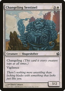 Changeling Sentinel - Morningtide (MOR) #6 - Common Magic: The Gathering Trading Card
