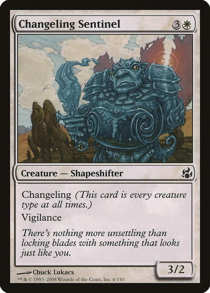 Changeling Sentinel - Morningtide Magic: The Gathering trading card