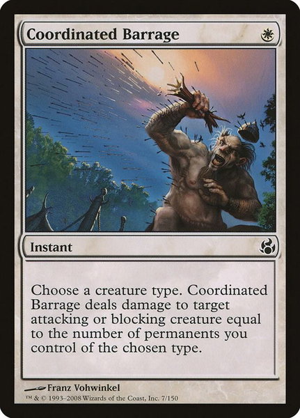 Coordinated Barrage trading card from Morningtide Coordinated Barrage - Morningtide Magic: The Gathering trading card