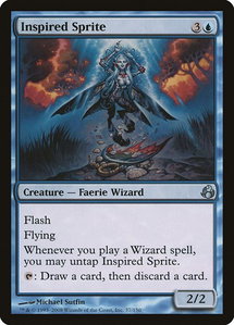 Inspired Sprite - Morningtide (MOR) #37 - Uncommon Magic: The Gathering Trading Card