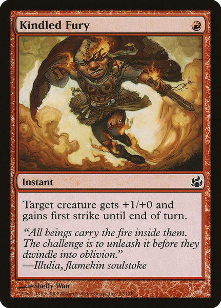 Kindled Fury trading card from Morningtide Kindled Fury - Morningtide Magic: The Gathering trading card