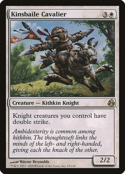 Kinsbaile Cavalier trading card from Morningtide Kinsbaile Cavalier - Morningtide Magic: The Gathering trading card
