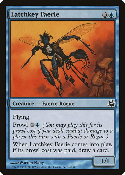 Latchkey Faerie - Morningtide Magic: The Gathering trading card