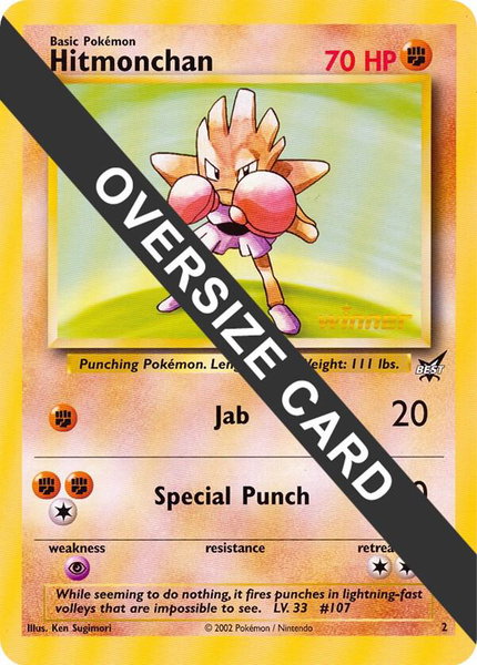 Hitmonchan - 2 (Best of Game 2 Promo) trading card from Jumbo Cards Hitmonchan - 2 (Best of Game 2 Promo) - Jumbo Cards Pokémon trading card