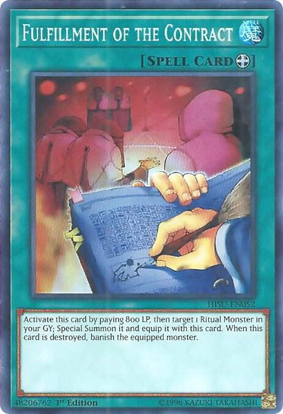 Fulfillment of the Contract trading card from Hidden Summoners Fulfillment of the Contract - Hidden Summoners YuGiOh trading card