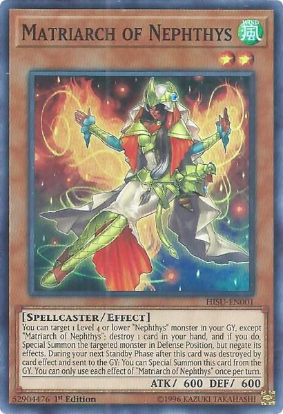 Matriarch of Nephthys trading card from Hidden Summoners Matriarch of Nephthys - Hidden Summoners YuGiOh trading card