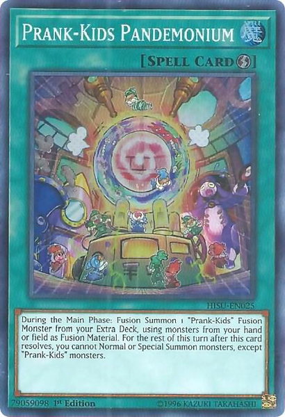 Prank-Kids Pandemonium trading card from Hidden Summoners Prank-Kids Pandemonium - Hidden Summoners YuGiOh trading card