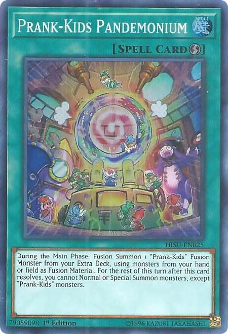 Prank-Kids Pandemonium trading card from Hidden Summoners Prank-Kids Pandemonium - Hidden Summoners YuGiOh trading card