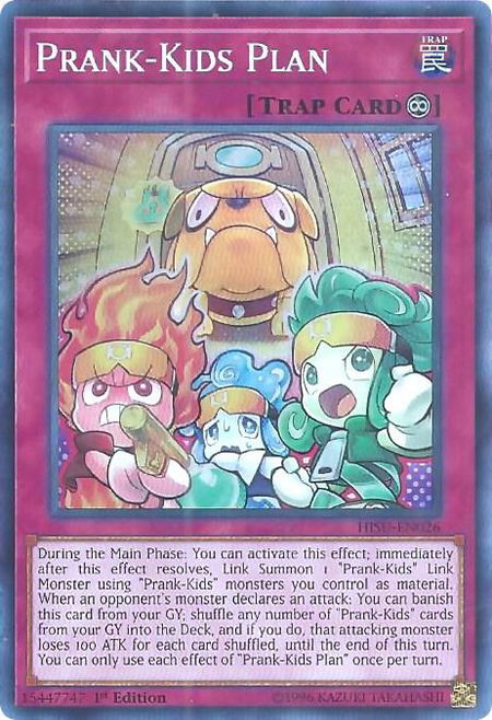 Prank-Kids Plan trading card from Hidden Summoners Prank-Kids Plan - Hidden Summoners YuGiOh trading card