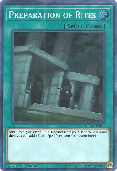 Preparation of Rites trading card from Hidden Summoners Preparation of Rites - Hidden Summoners YuGiOh trading card