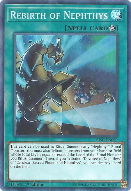 Rebirth of Nephthys - Hidden Summoners YuGiOh trading card