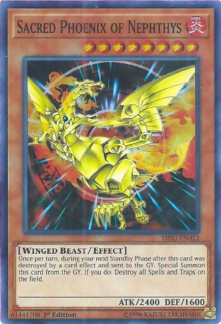 Sacred Phoenix of Nephthys - Hidden Summoners YuGiOh trading card