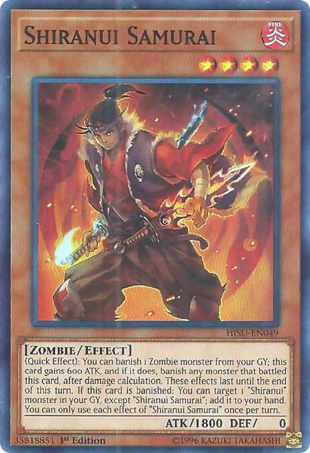 Shiranui Samurai - Hidden Summoners YuGiOh trading card