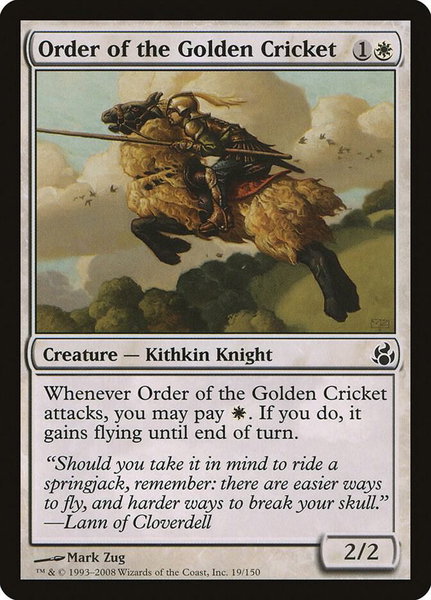 Order of the Golden Cricket trading card from Morningtide Order of the Golden Cricket - Morningtide Magic: The Gathering trading card