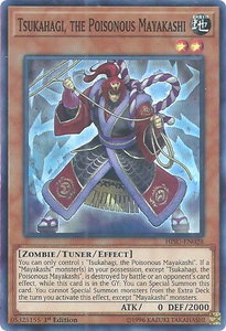 Tsukahagi, the Poisonous Mayakashi - Hidden Summoners (HISU) #HISU-EN028 - Super Rare YuGiOh Trading Card
