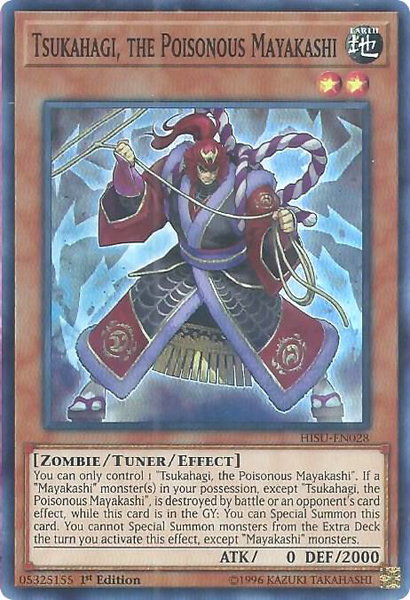 Tsukahagi, the Poisonous Mayakashi trading card from Hidden Summoners Tsukahagi, the Poisonous Mayakashi - Hidden Summoners YuGiOh trading card