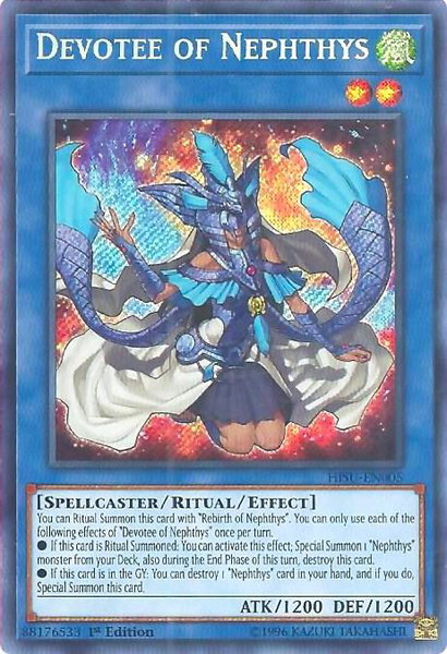 Devotee of Nephthys trading card from Hidden Summoners Devotee of Nephthys - Hidden Summoners YuGiOh trading card