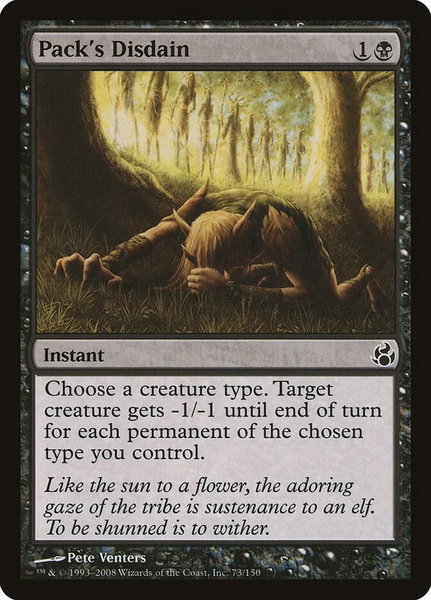 Pack's Disdain trading card from Morningtide Pack's Disdain - Morningtide Magic: The Gathering trading card