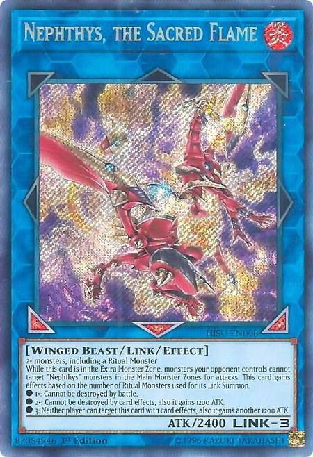 Nephthys, the Sacred Flame - Hidden Summoners YuGiOh trading card