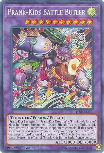 Prank-Kids Battle Butler trading card from Hidden Summoners Prank-Kids Battle Butler - Hidden Summoners YuGiOh trading card