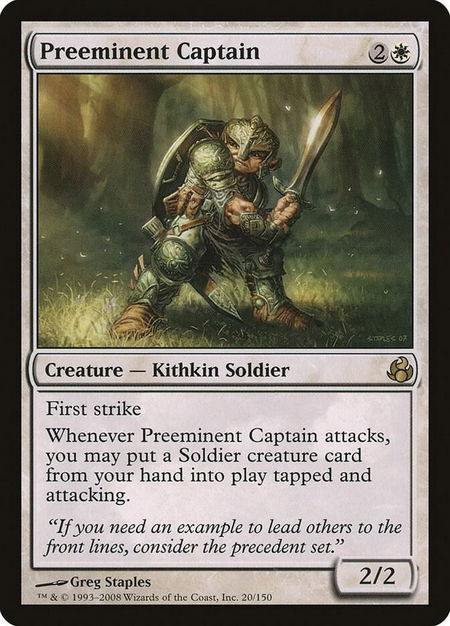 Preeminent Captain trading card from Morningtide Preeminent Captain - Morningtide Magic: The Gathering trading card