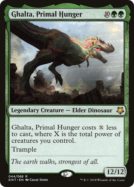 Ghalta, Primal Hunger trading card from Magic Game Night Ghalta, Primal Hunger - Magic Game Night Magic: The Gathering trading card