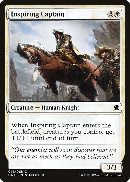 Inspiring Captain trading card from Magic Game Night Inspiring Captain - Magic Game Night Magic: The Gathering trading card