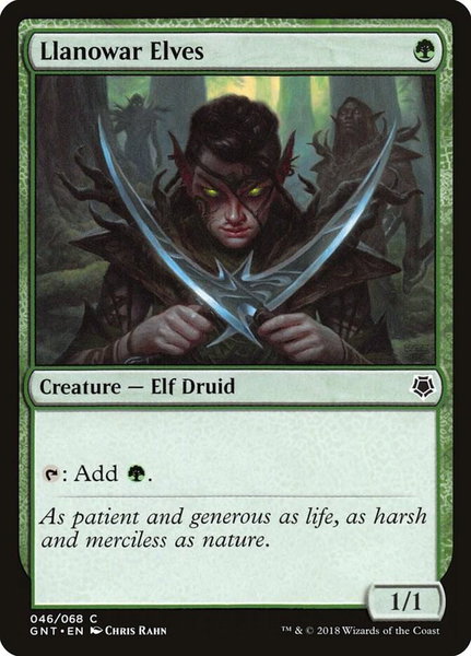 Llanowar Elves trading card from Magic Game Night Llanowar Elves - Magic Game Night Magic: The Gathering trading card