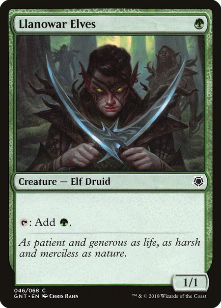 Llanowar Elves trading card from Magic Game Night Llanowar Elves - Magic Game Night Magic: The Gathering trading card