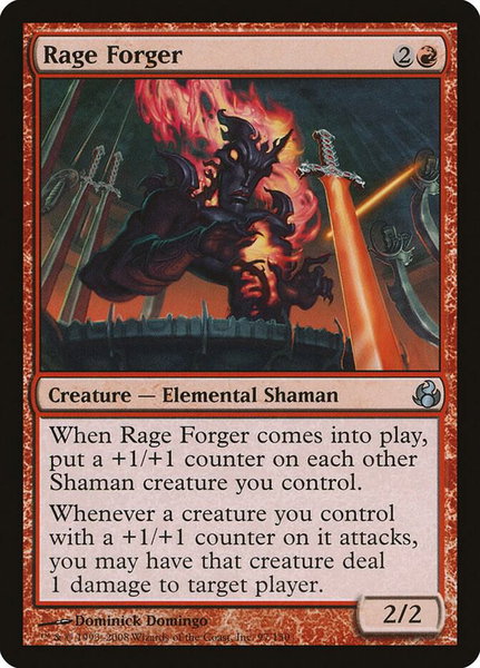 Rage Forger trading card from Morningtide Rage Forger - Morningtide Magic: The Gathering trading card