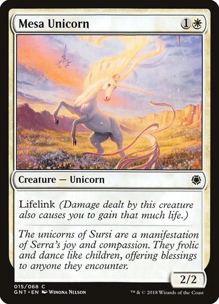 Mesa Unicorn trading card from Magic Game Night Mesa Unicorn - Magic Game Night Magic: The Gathering trading card