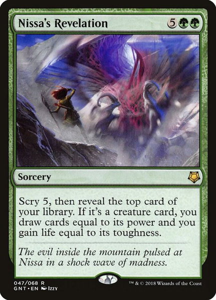 Nissa's Revelation trading card from Magic Game Night Nissa's Revelation - Magic Game Night Magic: The Gathering trading card